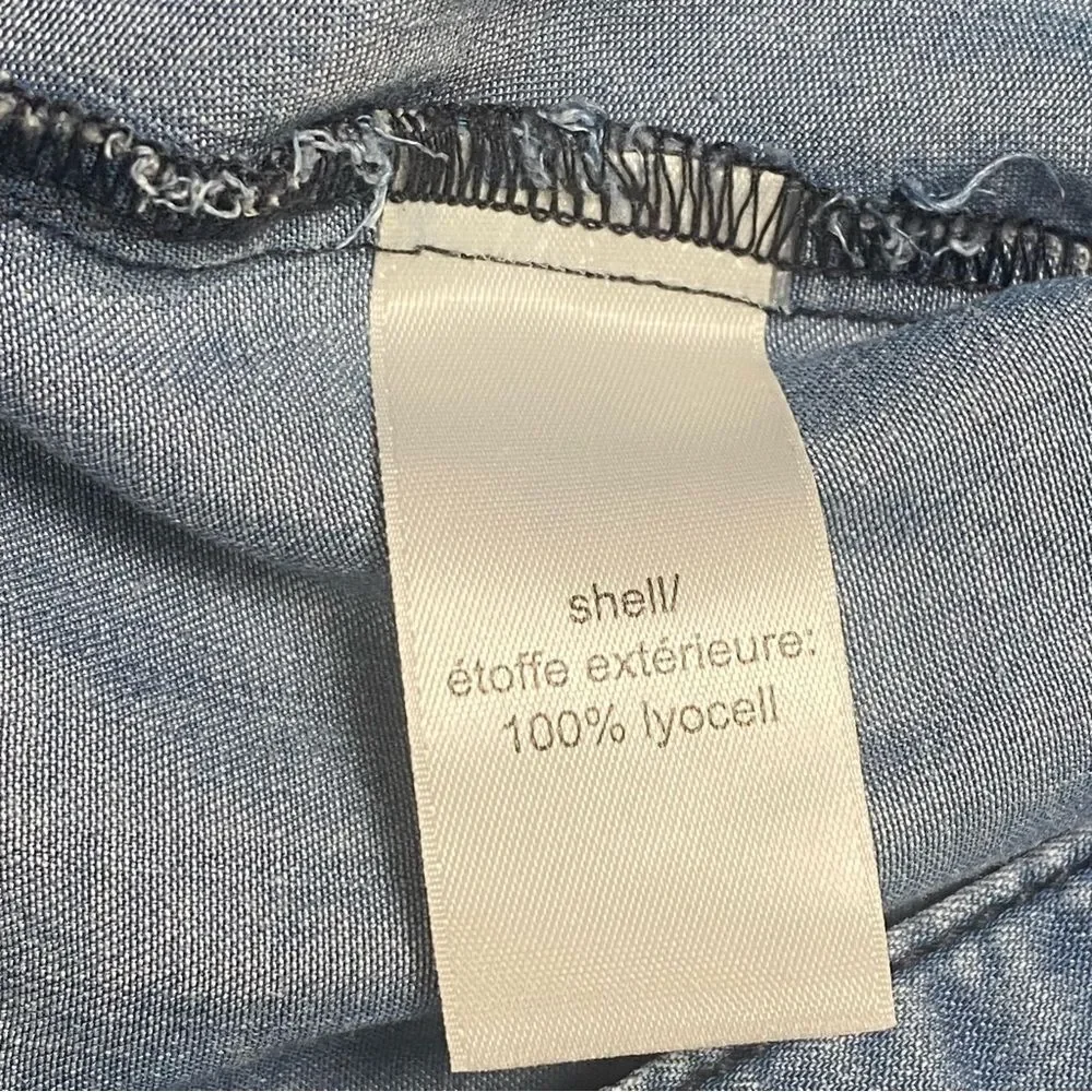 Given Kale 100% Lyocell Sleeveless Denim Button Up Tunic/Dress Women's Size L